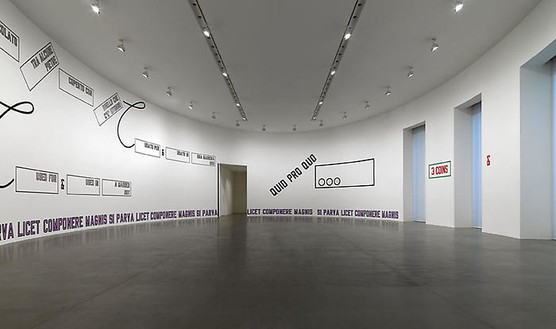 Lawrence Weiner: Quid Pro Quo Installation view, photo by Matteo Piazza