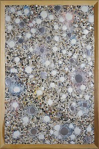 Mike Kelley, Memory Ware Flat #27, 2001. Mixed media on wood panel, 70 ¼ × 46 ½ × 4 inches (178.4 × 118.1 × 10.2 cm)