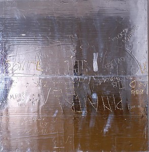 Rudolf Stingel, Untitled, 2001–02. Celotex insulation panel laminated to particle board, aluminum frame, 2 panels: 95 × 93 inches overall (241.3 × 236.2 cm)