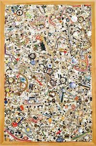 Mike Kelley, Memory Ware Flat #26, 2001. Mixed media on wood panel, 70 ¼ × 46 ½ inches (178.4 × 118.1 × 10.2 cm)