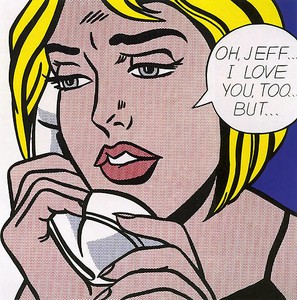 Roy Lichtenstein, Oh, Jeff. . . I Love You, Too. . . But. . . , 1964. Oil and Magna on canvas, 48 × 48 inches (121.9 × 121.9 cm) © Estate of Roy Lichtenstein