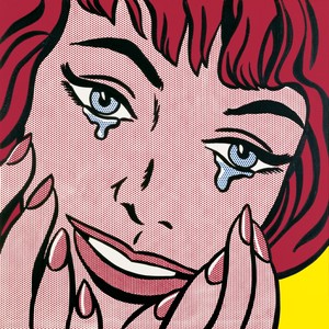 Roy Lichtenstein, Happy Tears, 1964. Oil and Magna on canvas, 38 × 38 inches (97 × 97 cm) © Estate of Roy Lichtenstein