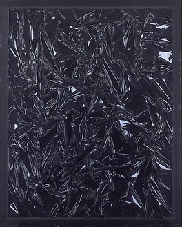 Anselm Reyle, Untitled, 2008 Mixed media on canvas, acrylic glass, 98 ½ × 78 ⅜ × 9 ⅞ inches (250 × 199 × 25 cm)