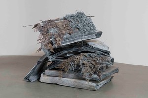 Anselm Kiefer, Geheimnis der Farne, 2008. Lead and resin ferns, 55 × 78 ¾ × 78 ¾ inches (140 × 200 × 200 cm) © Anselm Kiefer