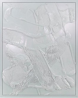 Anselm Reyle, White Earth, 2008 Mixed media on canvas, lacquer on steel frame, 95 ¼ × 75 ⅛ inches (242 × 191 cm)