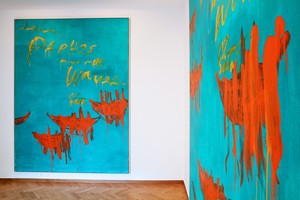 Installation view. Artwork © Cy Twombly Foundation. Photo: Costas Picadas