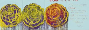 Cy Twombly, The Rose (III), 2008. Acrylic on plywood, 99 ¼ × 291 ⅜ inches (252 × 740 cm) © Cy Twombly Foundation