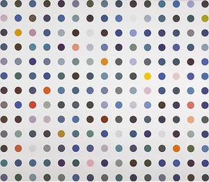Damien Hirst Barium Cyuanamide-C, 2007. Household gloss paint on canvas, 100 × 116 inches (254 × 294.6 cm) © Damien Hirst and Science Ltd. All rights reserved, DACS 2009