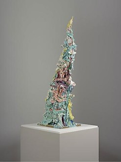 Glenn Brown, If you know how to get here, please come, 2009 Oil paint on acrylic over plaster and metal armature, 58 × 19 ¾ × 16 ¼ inches (147 × 50 × 41 cm)© Glenn Brown
