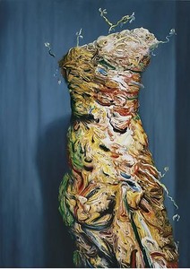 Glenn Brown, Christina of Denmark, 2008. Oil on panel, 65 × 47 inches (165 × 119 cm) © Glenn Brown