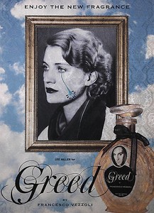 Francesco Vezzoli, Enjoy The New Fragrance (Lee Miller for Greed), 2009. Inkjet, wool, cotton, metallic embroidery and custom jewelry on brocade, 70 ⅞ × 51 3/16 inches (180 × 130 cm)