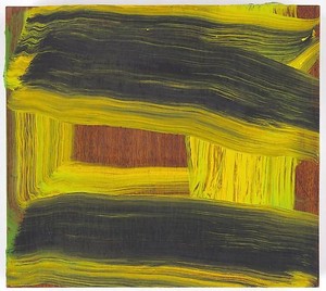 Howard Hodgkin, In the Train, 2002–09. Oil on wood, 11 ¼ × 12 ½ inches (28.6 × 31.8 cm) © Howard Hodgkin Estate