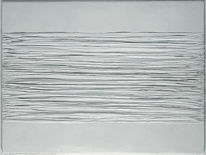 Piero Manzoni, Achrome, 1958–59. Creased canvas and Kaolin, 31 ½ × 39 ⅜ inches (80 × 100 cm) Photo by Rob McKeever