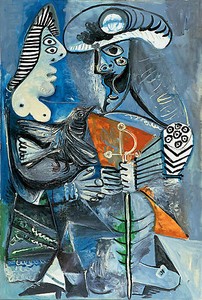 Pablo Picasso, Couple, 1970. Oil on canvas, 76 ¾ × 51 ¼ inches (195 × 130 cm) © 2009 Estate of Pablo Picasso/Artists Rights Society (ARS), New York