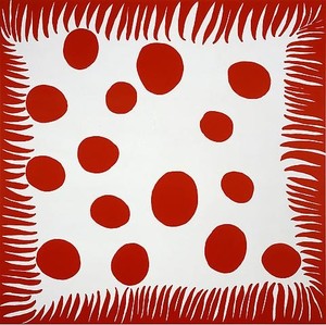 Yayoi Kusama, UNIVERSE FIREBALLS, 2008. Acrylic on canvas, 76 ⅜ × 76 ⅜ inches (194 × 194 cm)