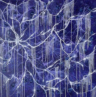 Alberto Di Fabio, Weeping Neuron, 2009 Acrylic on canvas, 55 ¼ × 55 ¼ inches (140.3 × 140.3 cm)