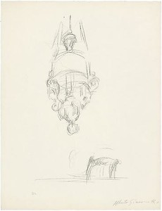 Alberto Giacometti, Chaise et suspension, 1963. Lithograph, 25 ¾ × 19 ¾ inches (65.5 × 50.3 cm) © Succession Alberto Giacometti (Fondation Giacometti + ADAGP), Paris 2010