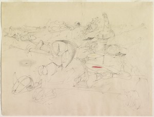 Arshile Gorky, Virginia Summer, 1946. Graphite and crayon on paper, 18 ½ × 24 ½ inches (47 × 62.2 cm)