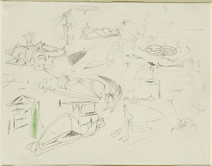 Arshile Gorky, Virginia Summer, 1946. Graphite and wax crayon on paper, 8 7/16 × 10 ⅞ inches (21.4 × 27.7 cm)