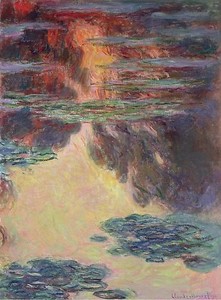 Claude Monet Nymphéas, 1907. Oil on canvas 39 1/2 × 28 3/4 inches (100 × 73 cm) Musée Marmottan Monet, Paris
