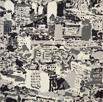 Gerhard Richter, Stadtbild, 1969 Amphibolin on canvas, 27 ¾ × 27 ¾ inches (70.5 × 70.5 cm)© Gerhard Richter