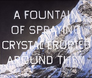Ed Ruscha, Fountain of Crystal, 2009. Acrylic on canvas, 30 ⅛ × 36 ⅛ inches (76.5 × 91.8 cm) © Ed Ruscha