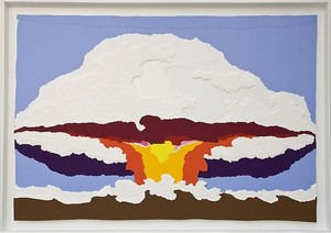 Piotr Uklański, Untitled (Ivy Mike), 2010. Gouache on paper, collage, torn and pasted on plywood, 85 ¾ × 120 × 4 inches (217.8 × 304.8 × 10.2 cm)