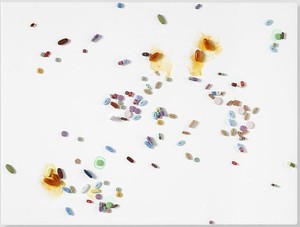 Damien Hirst, These Days, 2008–09. Metal, resin, and plaster pills and watercolor on canvas, 18 × 24 inches (45.7 × 61 cm) © Damien Hirst. All rights reserved, DACS 2010. Photo: Prudence Cuming Associates