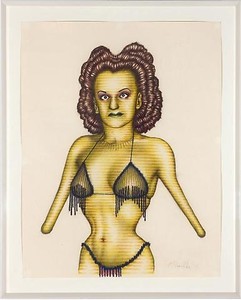 Ed Paschke, Velveteen, 1973. Colored pencil on paper, 22 × 18 inches (55.9 × 45.7 cm)