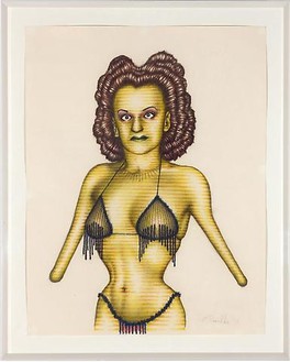 Ed Paschke, Velveteen, 1973 Colored pencil on paper, 22 × 18 inches (55.9 × 45.7 cm)