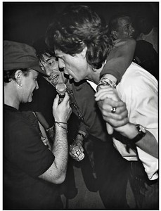 Jean Pigozzi, Bono, Ron Wood and Mick Jagger, Mick's Birthday Party, Villa Dorane, Antibes, France, 1999, 1999. Archival pigment print, 11 × 14 inches (27.9 × 35.6 cm), edition of 30 © Jean Pigozzi