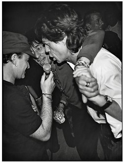 Jean Pigozzi, Bono, Ron Wood and Mick Jagger, Mick's Birthday Party, Villa Dorane, Antibes, France, 1999, 1999 Archival pigment print, 11 × 14 inches (27.9 × 35.6 cm), edition of 30© Jean Pigozzi