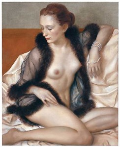 John Currin, Mademoiselle, 2009. Oil on canvas, 42 × 34 inches (106.7 × 86.4 cm) © John Currin