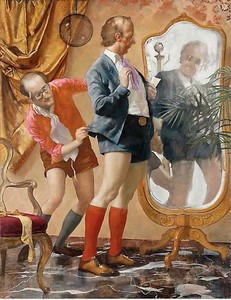 John Currin, Hot Pants, 2010. Oil on canvas, 78 × 60 inches (198.1 × 152.4 cm) © John Currin