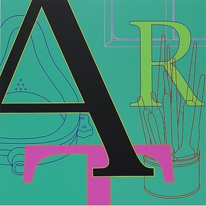 Michael Craig-Martin, ART (green), 2010. Acrylic on aluminum, 48 × 48 inches (122 × 122 cm)