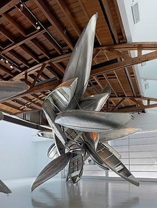 Nancy Rubins, Work for New Space, Stainless Steel, Aluminum, Monochrome I, 2010. Stainless steel, stainless steel wire, aluminum, 23'4" × 37' × 43' Photo by Douglas M. Parker Studio