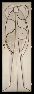 Pablo Picasso, Anatomie féminine, 1946 India ink on prepared wood (door), 82 ⅝ × 27 ⅝ inches (210 × 70 cm)© 2010 Estate of Pablo Picasso/Artists Rights Society (ARS), New York