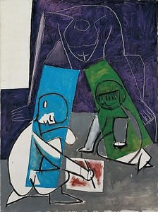 Pablo Picasso, Femme et enfants: le dessin, May 15, 1954. Oil on canvas, 51 ¼ × 38 ¼ inches (130 × 97 cm) © 2010 Estate of Pablo Picasso/Artists Rights Society (ARS), New York