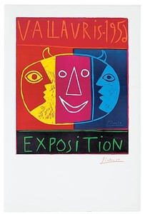 Pablo Picasso, Vallauris—1956 Exposition, June 19, 1956. Linocut in 5 colors on 5 linoblocks, pulled on Arches wove paper by Arnéra, 39 ¼ × 26 inches (100 × 66 cm), AP 1/21 + edition of 20 © 2010 Estate of Pablo Picasso/Artists Rights Society (ARS), New York