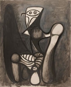 Pablo Picasso, Chouette sur une chaise, January 15, 1947. Oil on canvas, 39 ¼ × 32 inches (100 × 81 cm) © 2010 Estate of Pablo Picasso/Artists Rights Society (ARS), New York