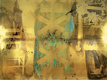 Robert Rauschenberg, Crossings (Borealis), 1990 Tarnishes on brass, 72 ¾ × 96 ¾ inches (184.8 × 245.7 cm)