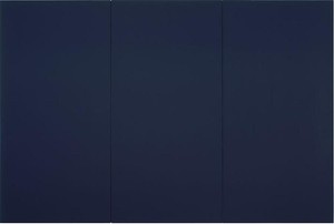 Robert Rauschenberg, Untitled (Matte Black Triptych), 1951. Oil on canvas, 3 parts: 72 × 108 inches (182.9 × 274.3 cm)