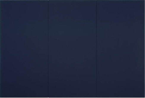 Robert Rauschenberg, Untitled (Matte Black Triptych), 1951 Oil on canvas, 3 parts: 72 × 108 inches (182.9 × 274.3 cm)