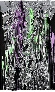 Anselm Reyle, Untitled, 2008. Mixed media on canvas, acrylic glass, 118 ⅛ × 74 ¾ × 9 ⅞ inches (300 × 190 × 25 cm) © Anselm Reyle
