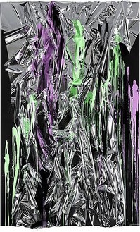 Anselm Reyle, Untitled, 2008 Mixed media on canvas, acrylic glass, 118 ⅛ × 74 ¾ × 9 ⅞ inches (300 × 190 × 25 cm)© Anselm Reyle