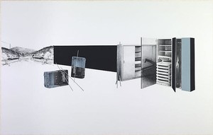 Tatiana Trouvé, Untitled (from the series 'Intranquility'), 2010. Crayon on paper mounted on canvas, 60 × 14 × 94 ½ inches (153 × 240 cm)