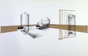 Tatiana Trouvé, Untitled (from the series 'Intranquility'), 2010. Crayon on paper mounted on canvas, 60 ¼ × 94 ½ inches (153 × 240 cm)