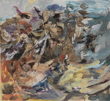 Cecily Brown, Wake, Awake, for Night is Flying, 2010 Oil on linen, 89 × 97 inches (226.1 × 246.4 cm)