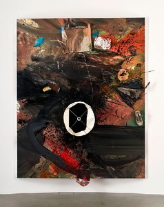 Dan Colen, Memory Motel, 2011. Trash and paint on canvas, 126 × 103 ⅞ × 14 ⅜inches, (320 × 264 × 36.5cm) Photo by Giorgio Benni
