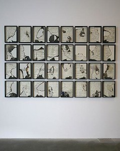 Douglas Gordon, Burnt Scores, 2011. k.364 music score and mirror, 54 ⅛ × 84 ¼ inches (137.5 × 214 cm) © Studio lost but found/VG Bild-Kunst, Bonn 2011